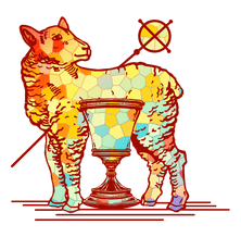 King of Grace Anglican church logo featuring a crowned lamb and communion chalice.